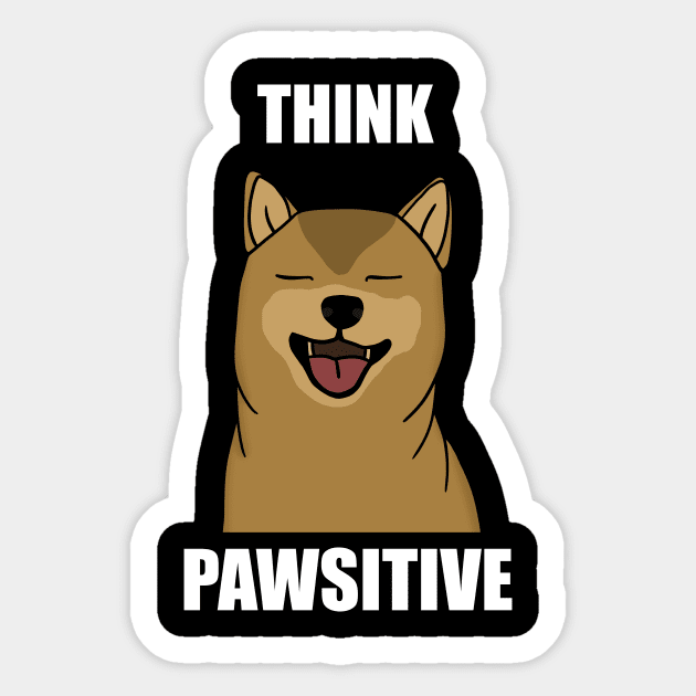 Think Positive Akita Dog Sticker by logiamerch